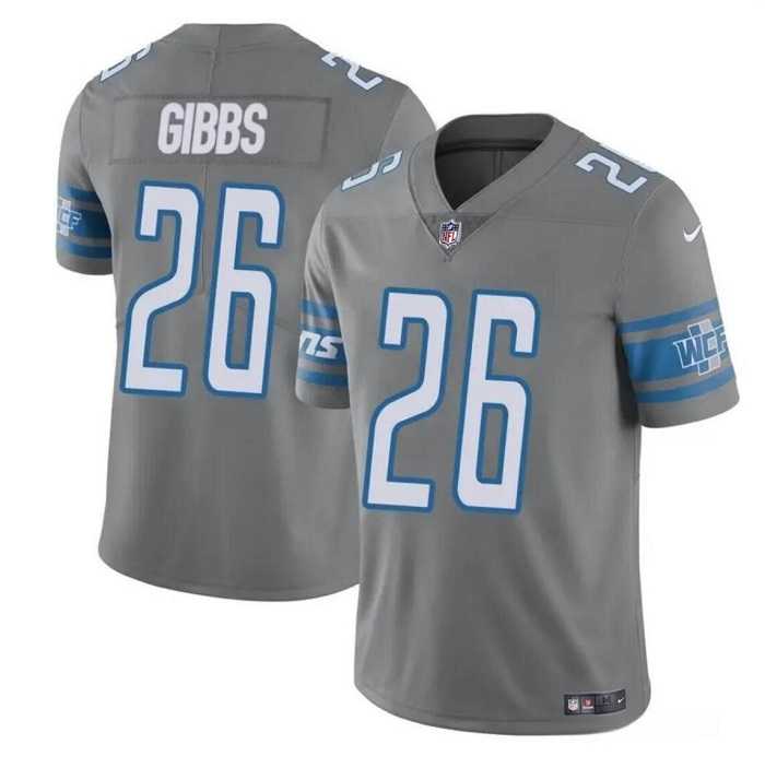 Men & Women & Youth Detroit Lions #26 Jahmyr Gibbs Gray Vapor Untouchable Limited Jersey